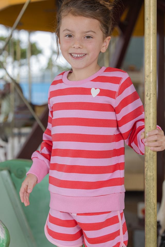 Milky Girls Jumper 2Y Cherry Stripe Sweat