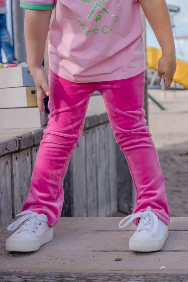 Milky Girls Pants 2Y Pink Lemonade Velour Flares