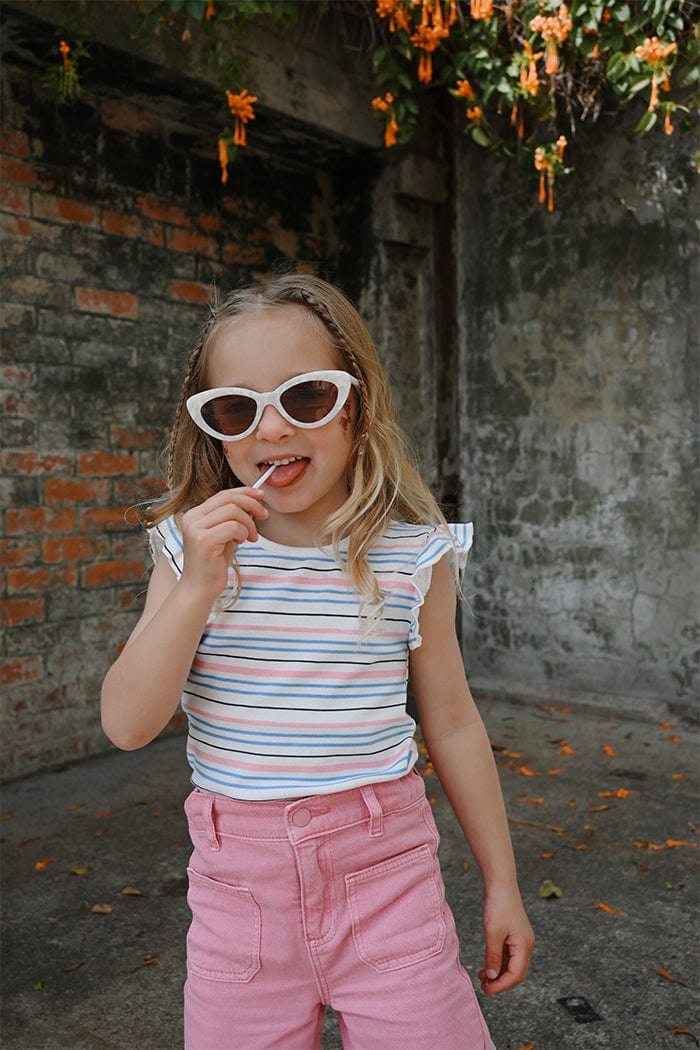 Milky Girls Pants Pink Denim Crop Jeans