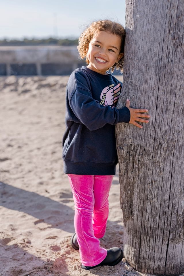 Milky Girls Pants Pink Lemonade Velour Flares