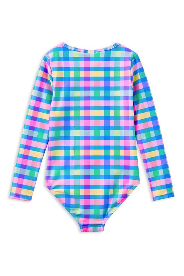 Milky Girls Swimwear Picnic Check Long Sleeve Swimsuit