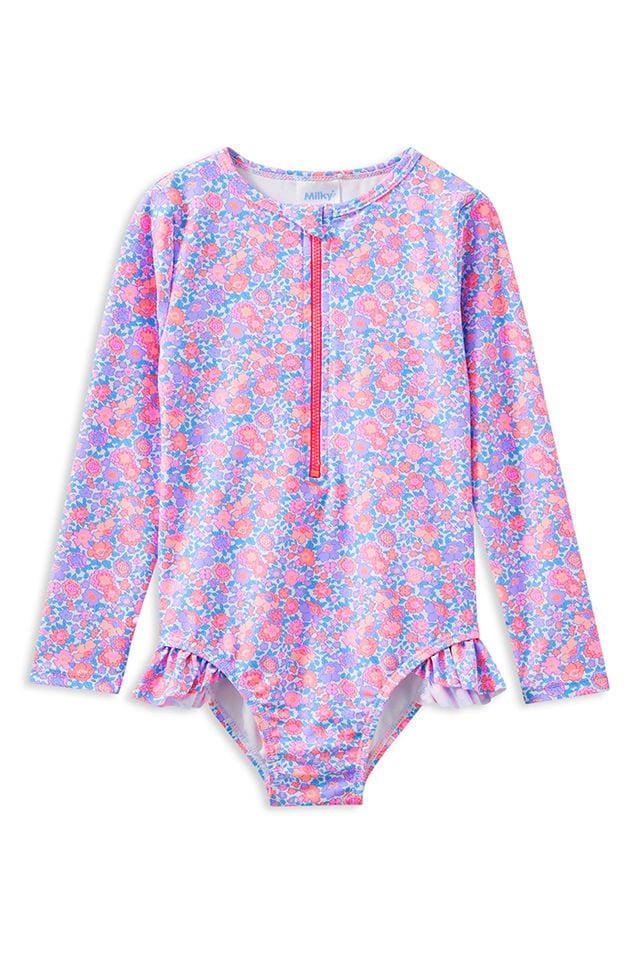 Milky Girls Swimwear Pretty Posy Long Sleeve Swimsuit