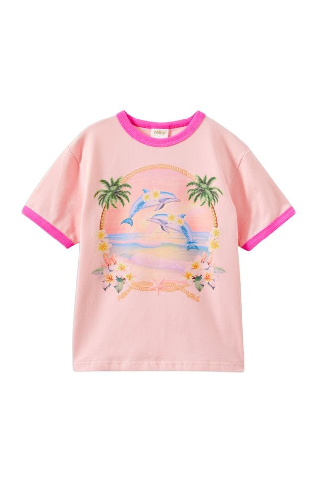 Milky Girls Tee 2Y Dolphins Tee