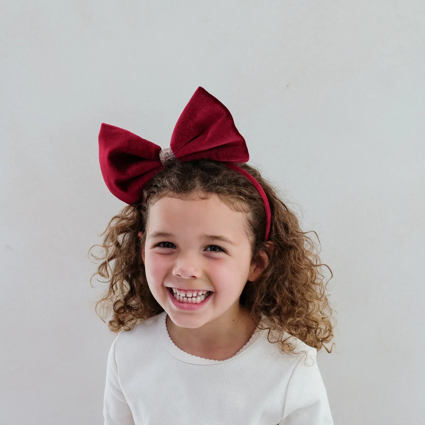 Mimi & Lula Accessory Hair Christmas Giant Velvet Bow Alice Headband