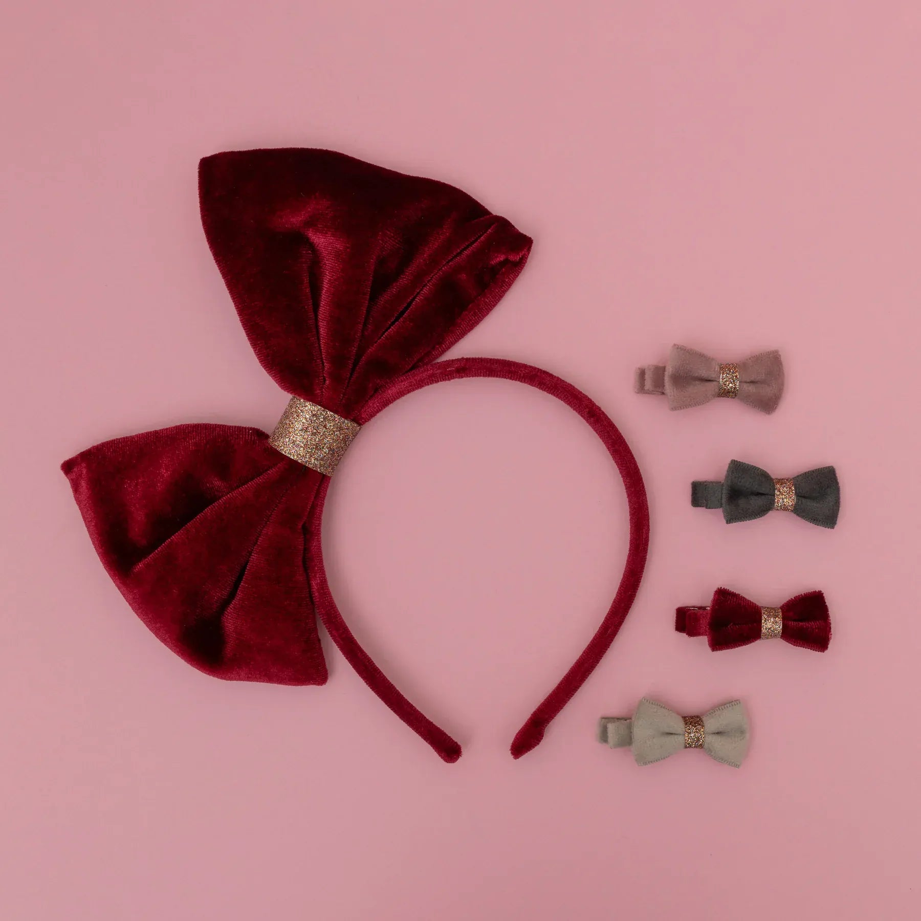 Mimi & Lula Accessory Hair Christmas Giant Velvet Bow Alice Headband