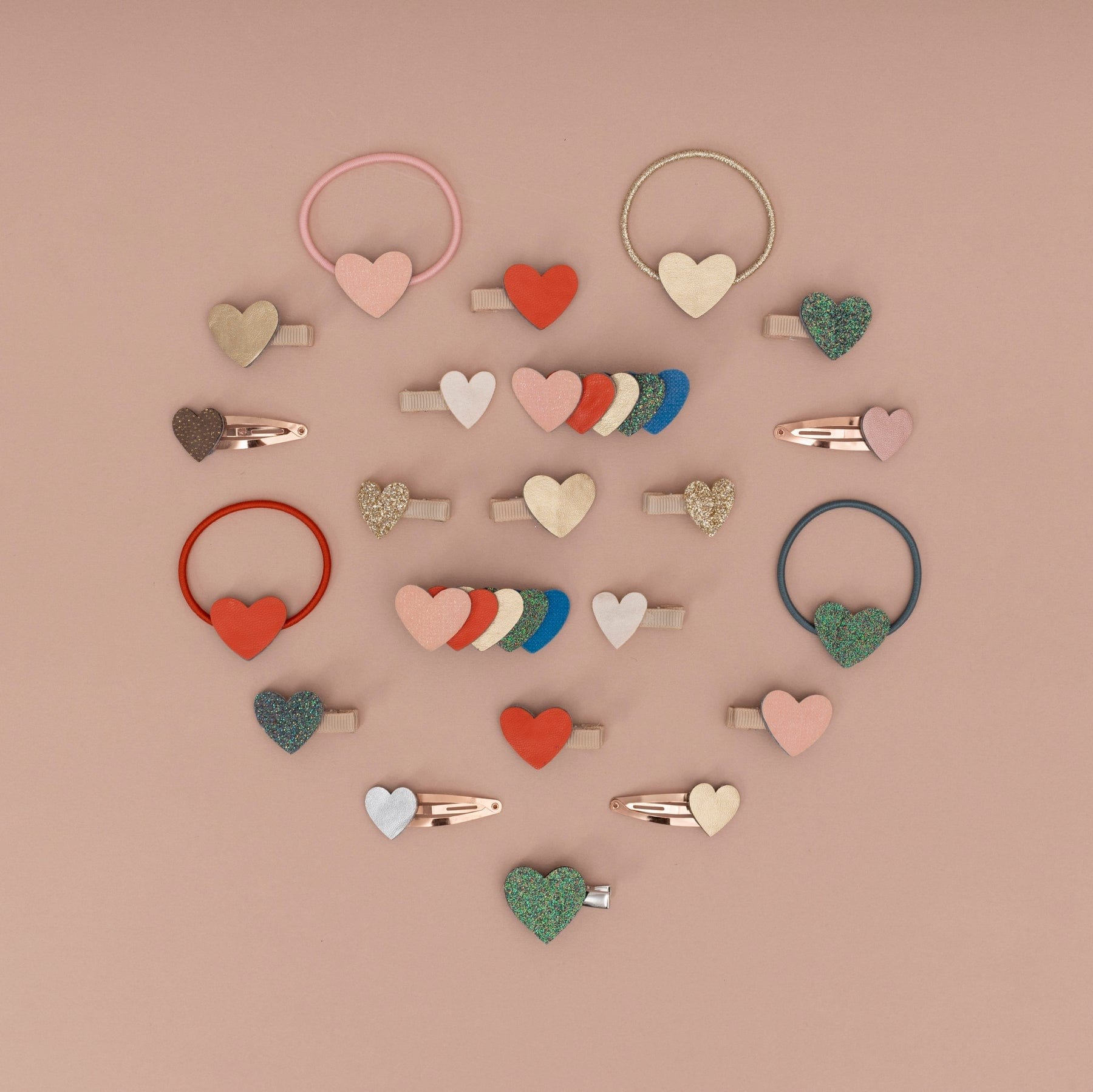 Mimi & Lula Accessory Hair Retro Rainbow Layered Heart Clips