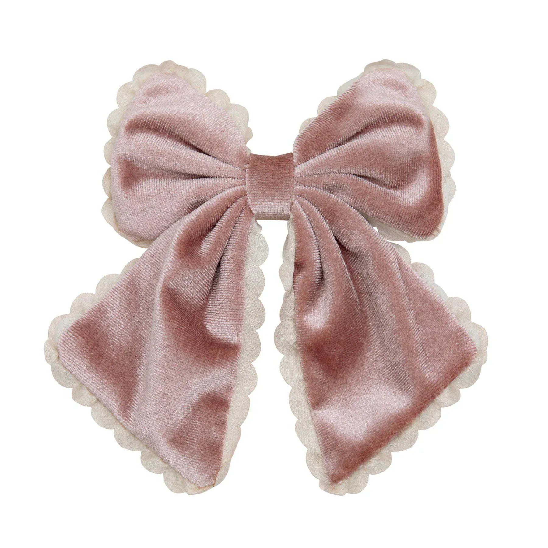 Mimi & Lula Accessory Hair Scallop Velvet Bow - Pink