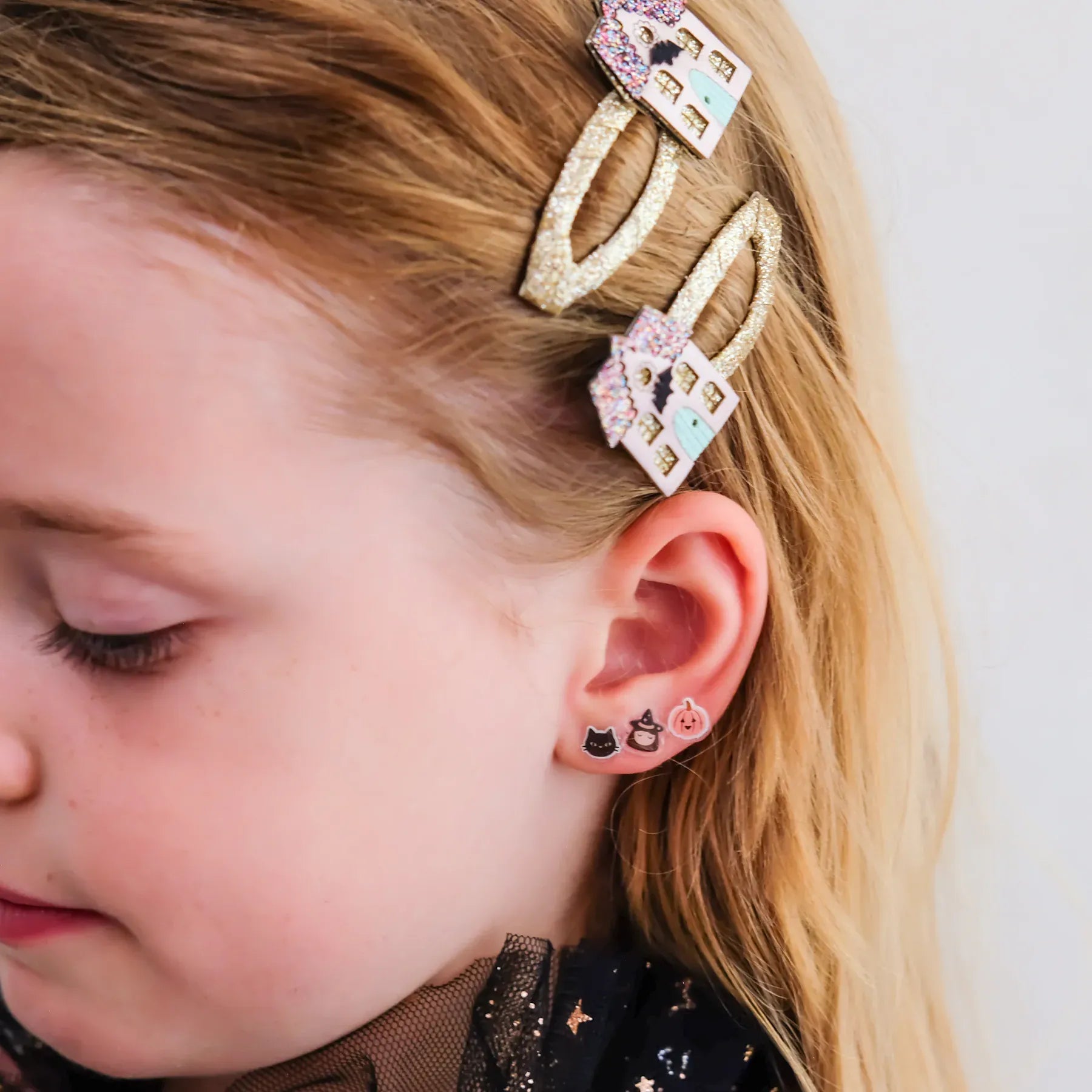 Mimi & Lula Girls Accessory Haunted House Stick On Earrings