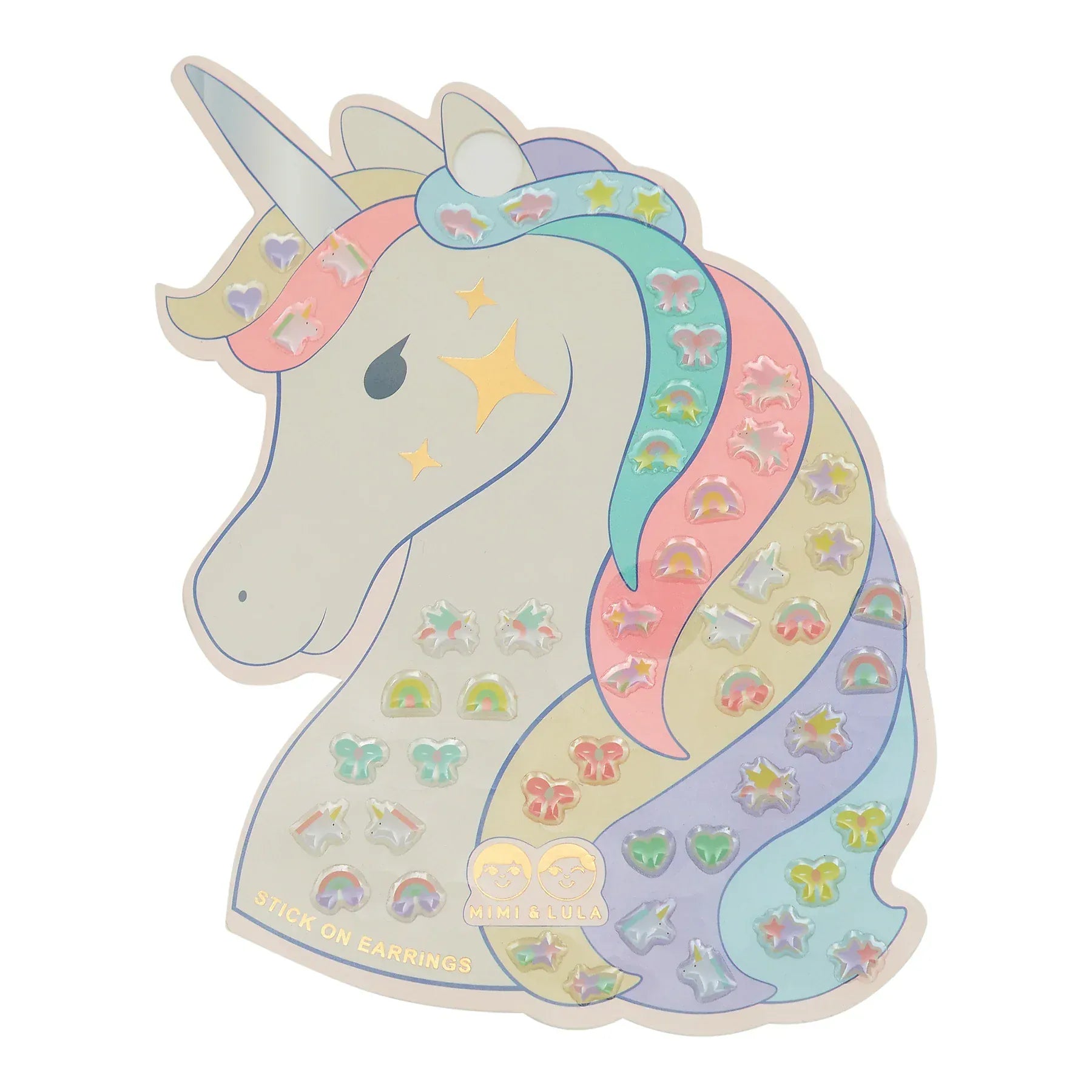 Mimi & Lula Girls Accessory Unicorn Stick On Earrings