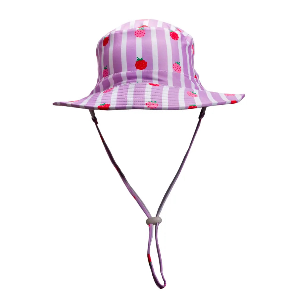 Nestling Accessories Hats Swim Bucket Hat - Striped Raspberries