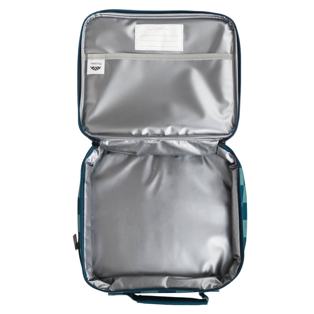 Nestling Accessory Feeding Insulated Lunch Bag - Blue/Green Check