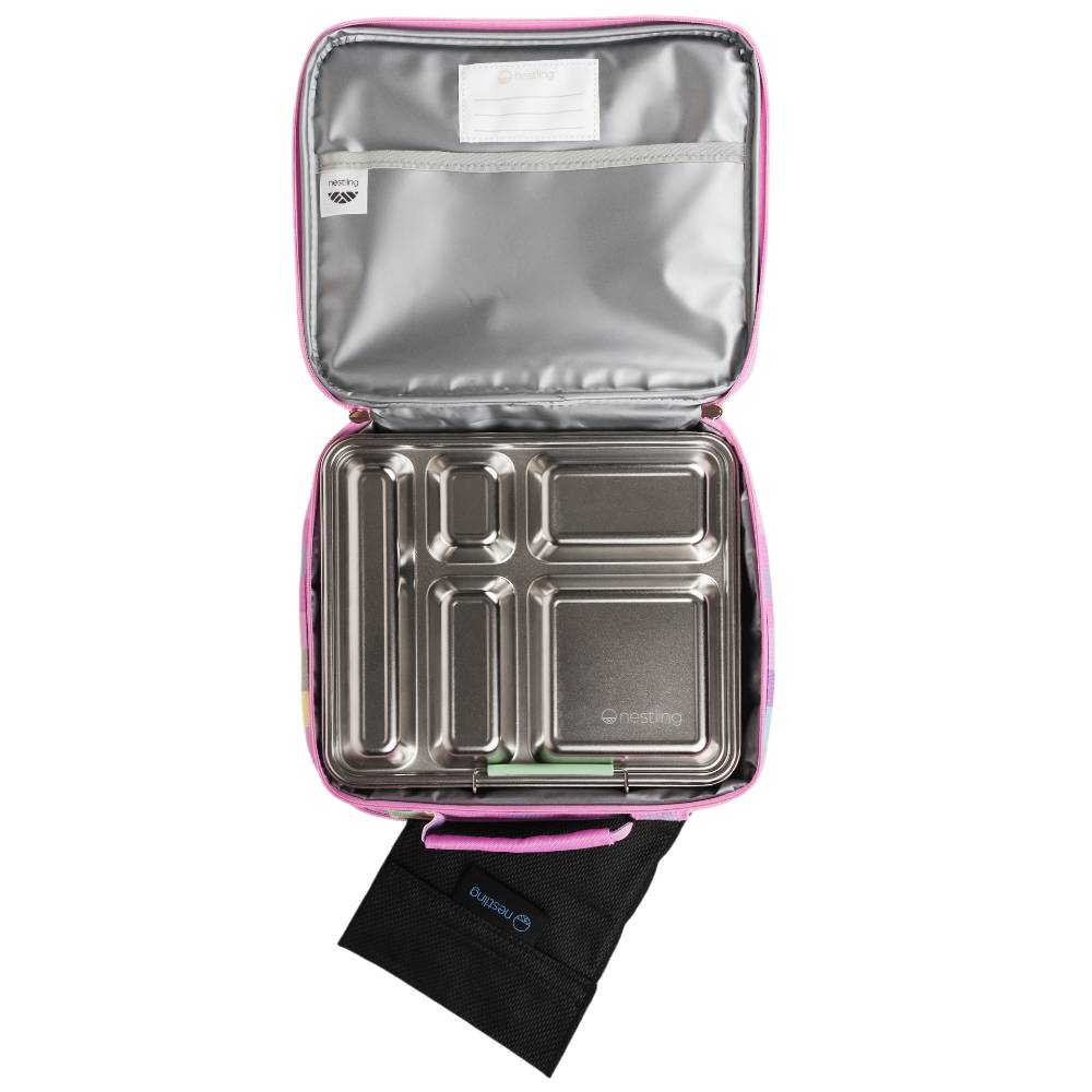 Nestling Accessory Feeding Insulated Lunch Bag - Sorbet Stripe