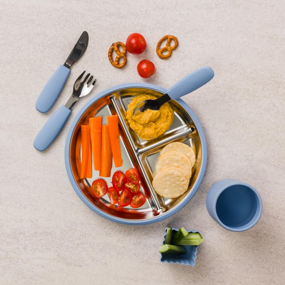 Nestling Accessory Feeding Stainless Divided Suction Plate 20cm