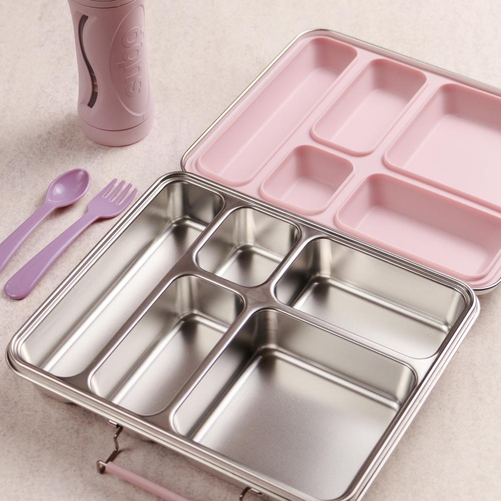 Nestling Accessory Feeding Stainless Steel Jumbo Bento Box - Dusty Pink