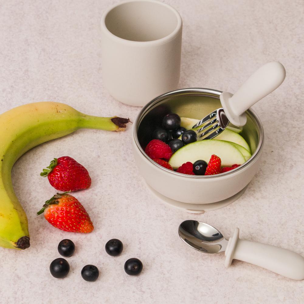 Nestling Accessory Feeding Stainless Steel Suction Bowl