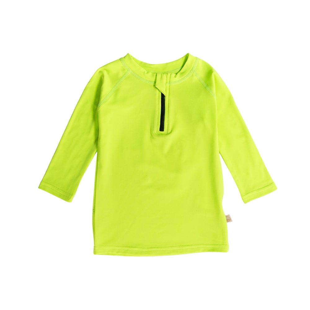Nestling Boys Swimwear 1-2Y Brushed Zip Rashie - Neon Green