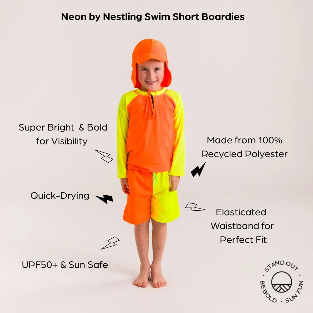 Nestling Boys Swimwear Boardies - Neon Green