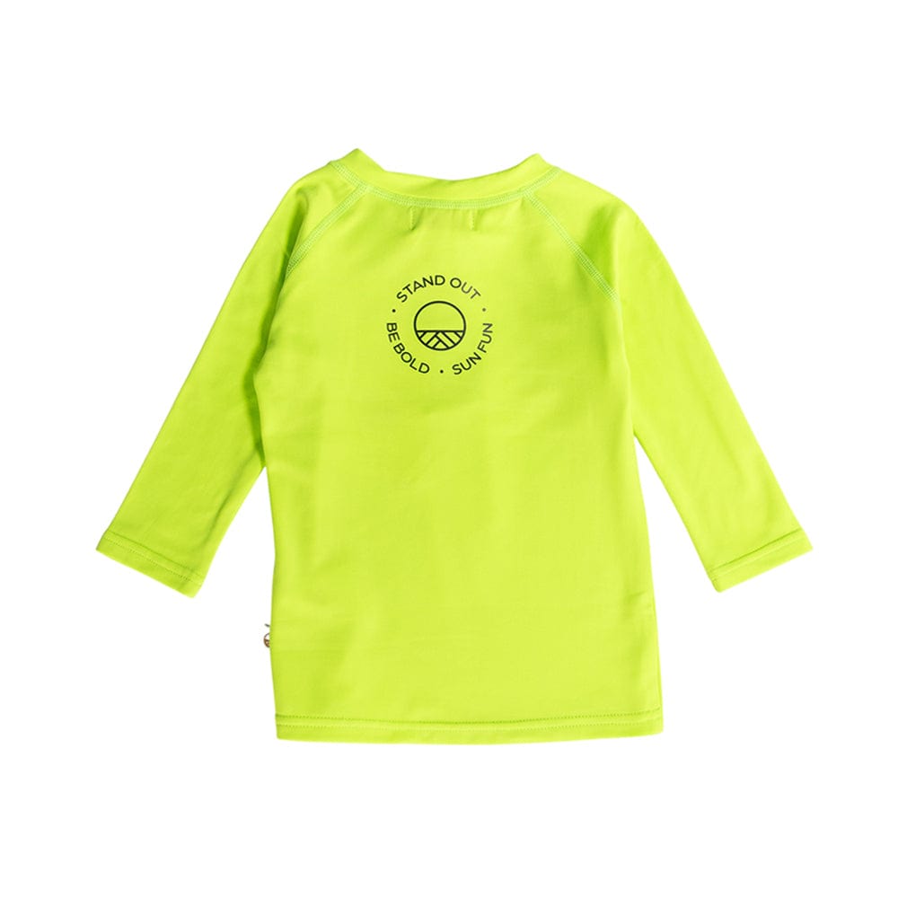 Nestling Boys Swimwear Brushed Zip Rashie - Neon Green