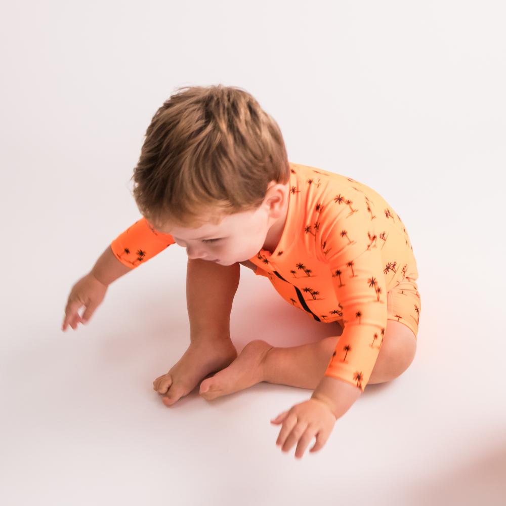 Nestling Boys Swimwear Shortie Swimmers - Orange Palms