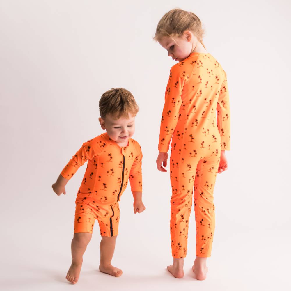 Nestling Boys Swimwear Shortie Swimmers - Orange Palms