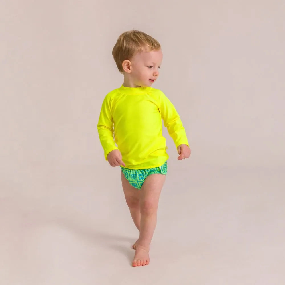 Nestling Boys Swimwear Swim Nappy - Green Retro Surf