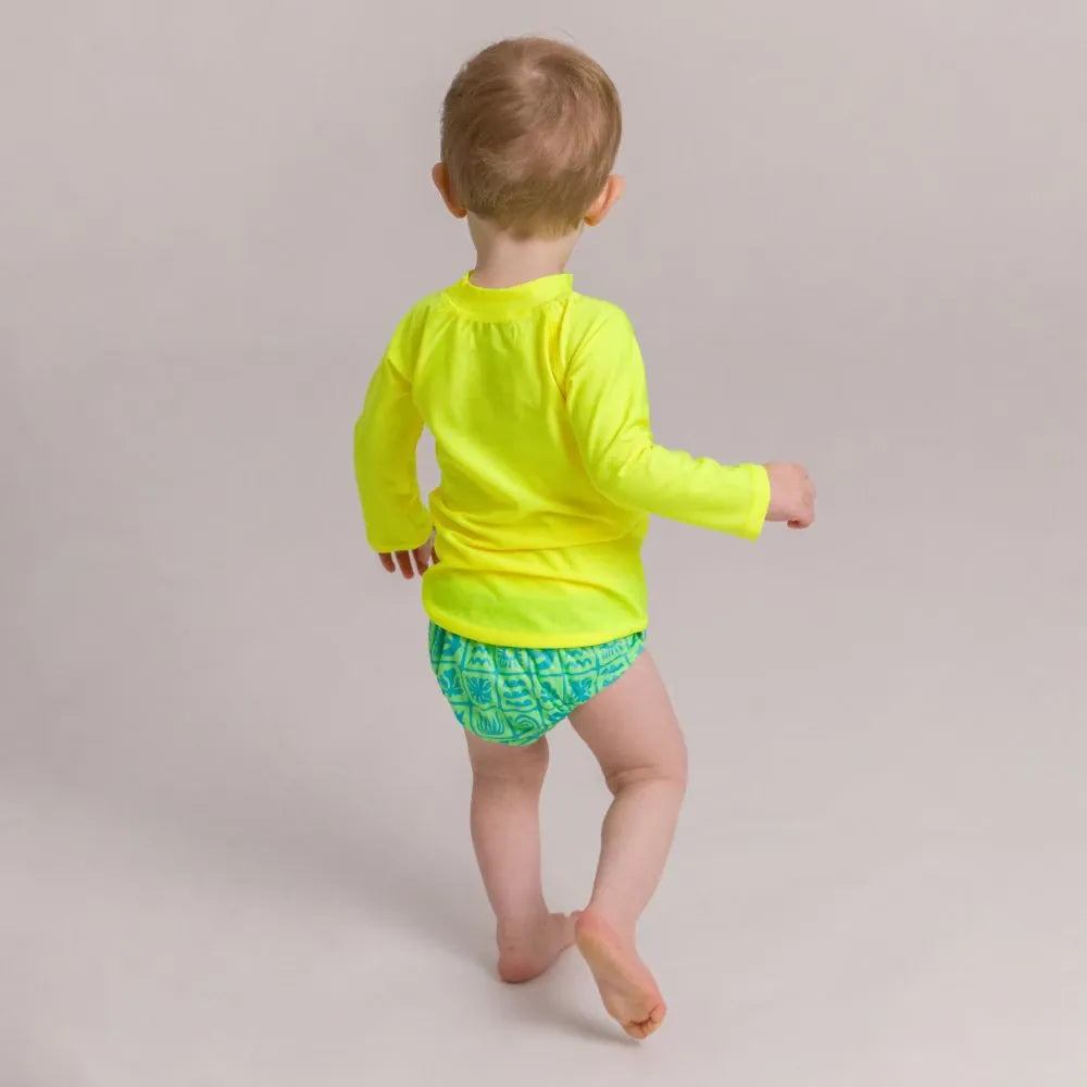 Nestling Boys Swimwear Swim Nappy - Green Retro Surf