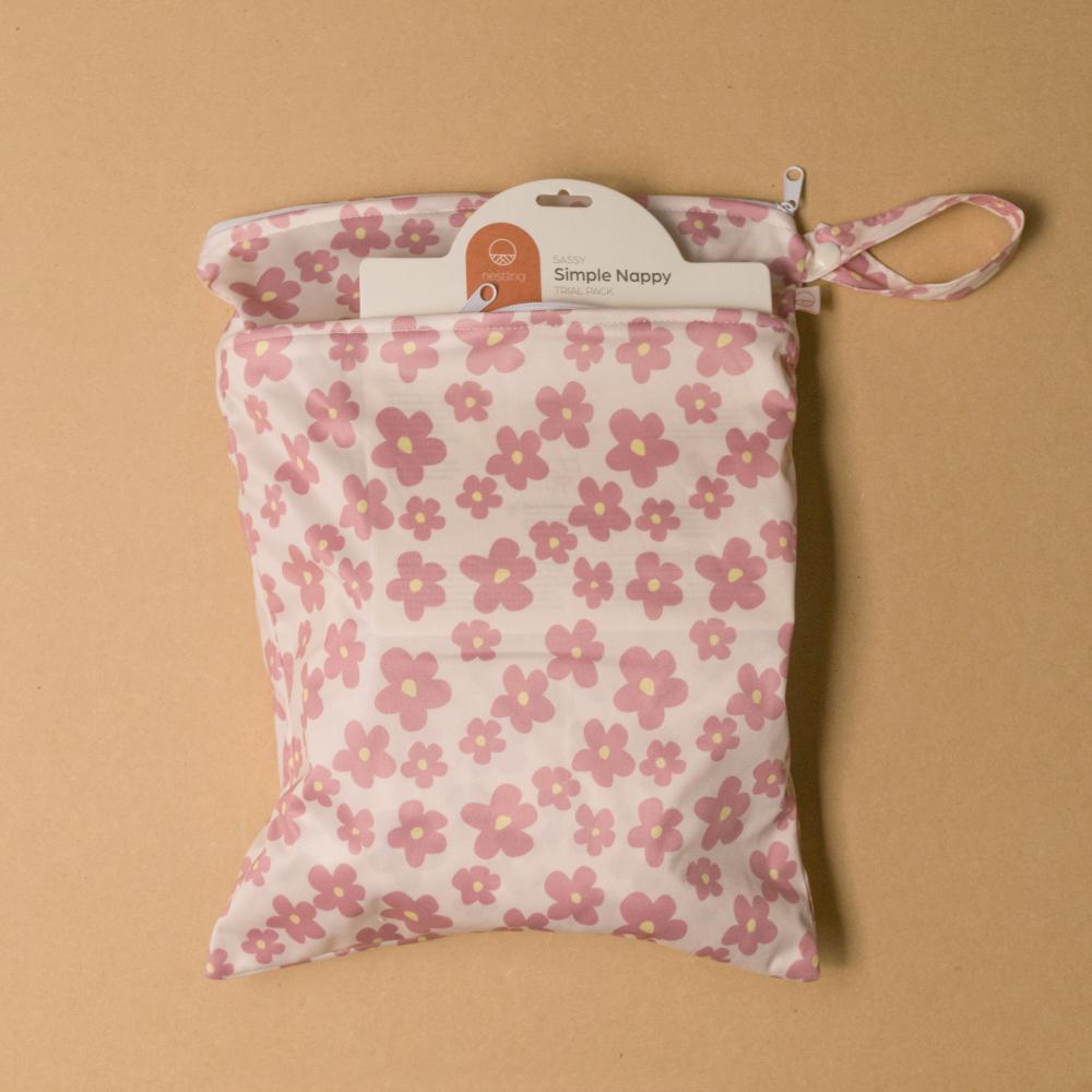 Nestling Children Accessories Double Pocket Wet Bag - Pink Ditsy