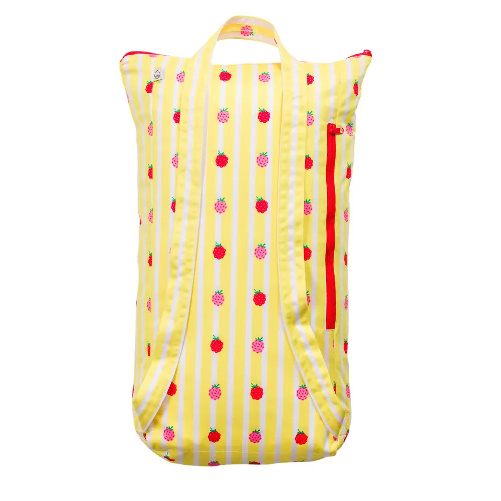 Nestling Children Accessories Large Swim Bag - Lemon Striped Raspberries