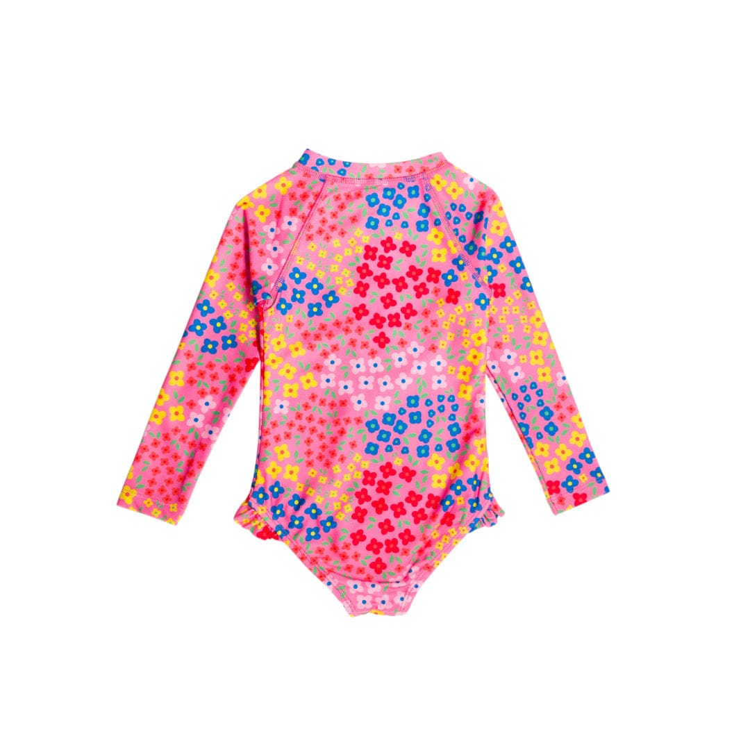 Nestling Girls Swimwear Floral Sleeved Swimsuit