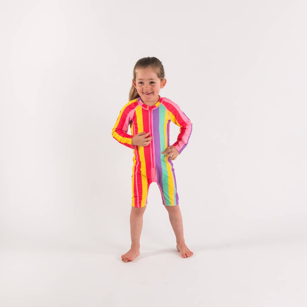 Shortie Swimsuit Unicorn Stripe Parnell Baby Boutique