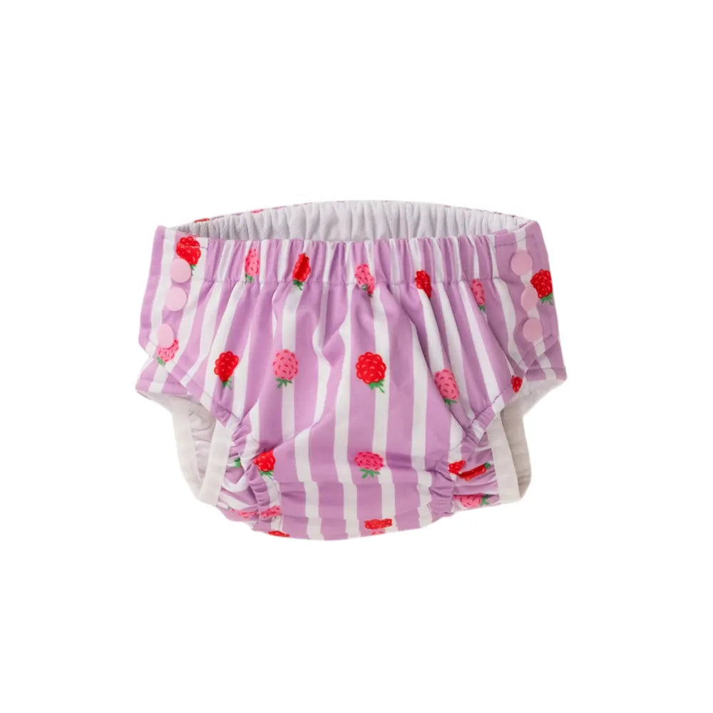 Nestling Girls Swimwear Swim Nappy - Striped Raspberries