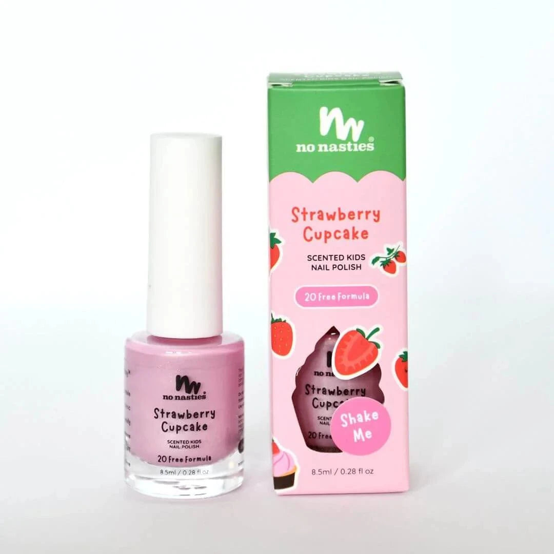 No Nasties Girls Accessory Kids Nail Polish Scented Strawberry Cupcake