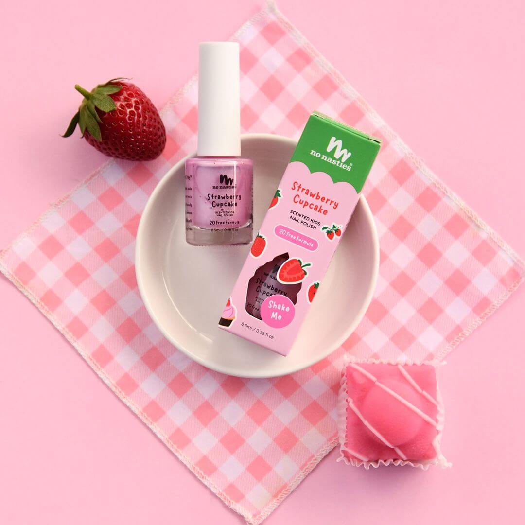 No Nasties Girls Accessory Kids Nail Polish Scented Strawberry Cupcake