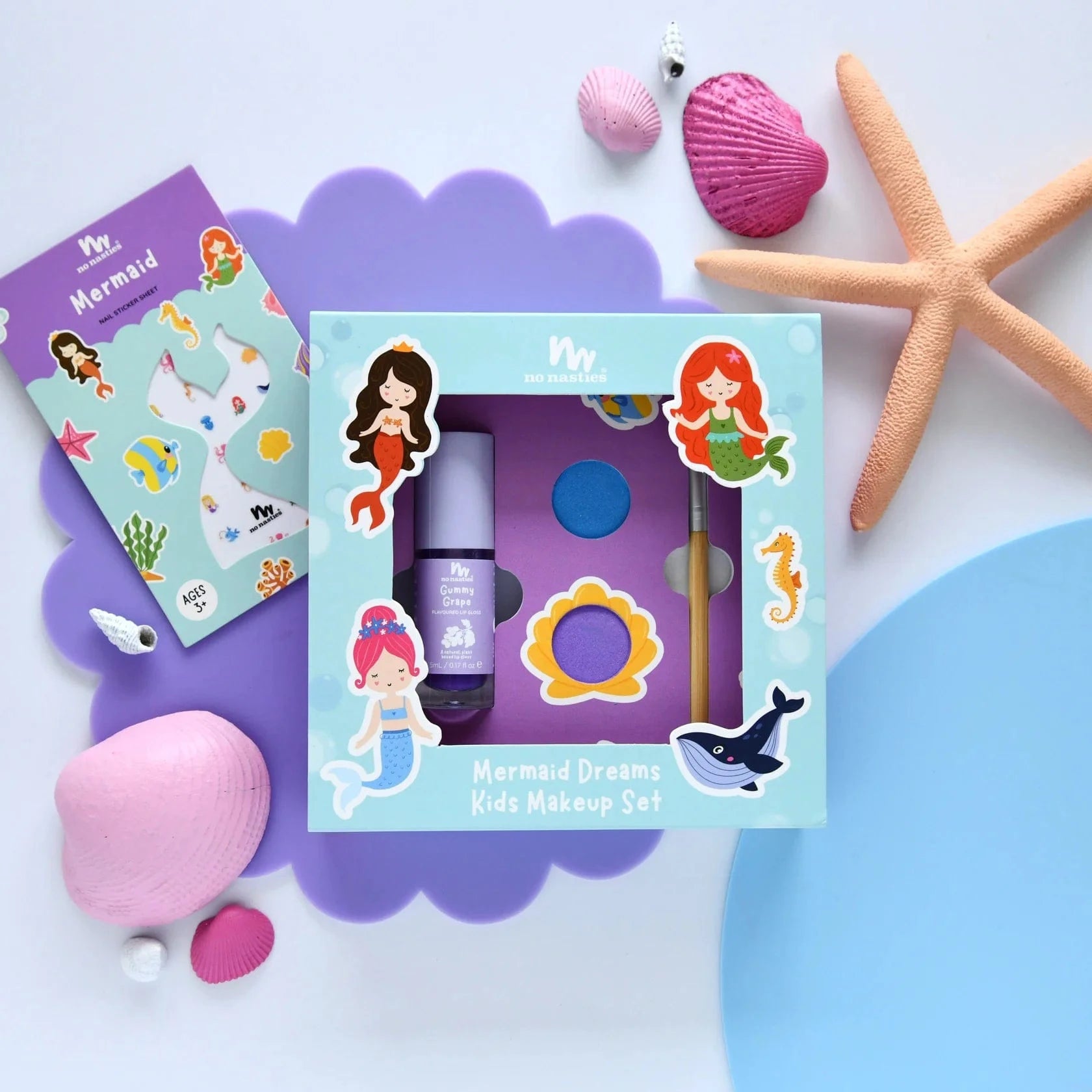 No Nasties Girls Accessory Mermaid Dreams Natural Kids Makeup Gift Set