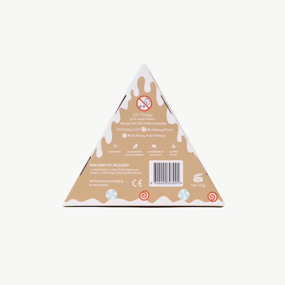 Oh Flossy Girls Accessory Christmas Gingerbread House Mini Mani Set