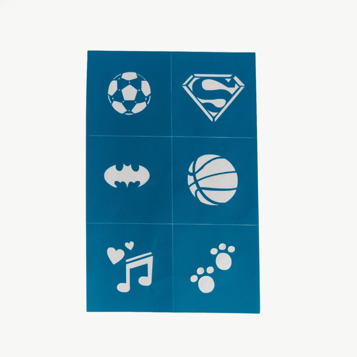 Oh Flossy Girls Accessory Reusable Adhesive Face Paint & Makeup Stencils - Teal