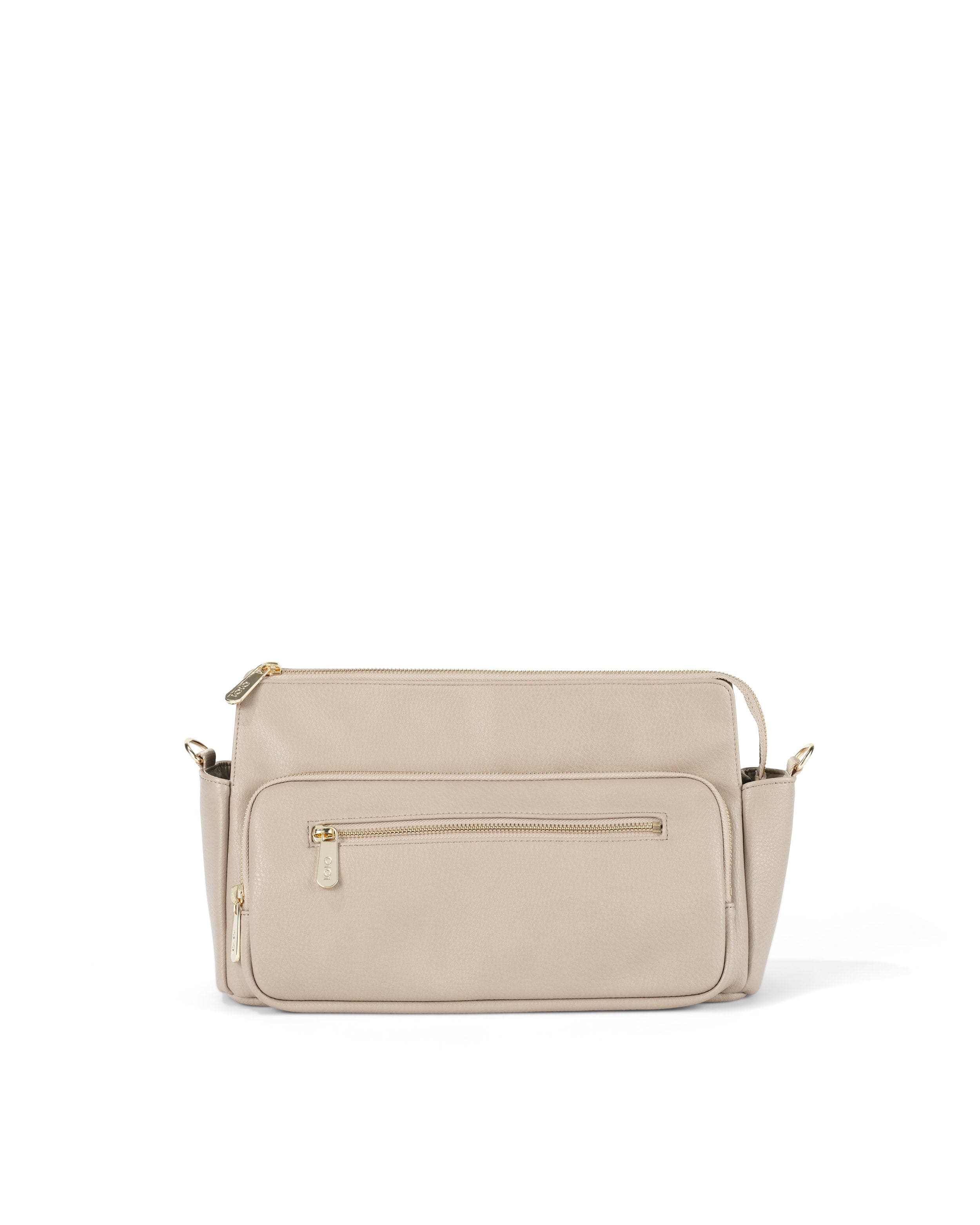 OiOi Baby Accessory Multitasker Pram Caddy - Oat Vegan Leather