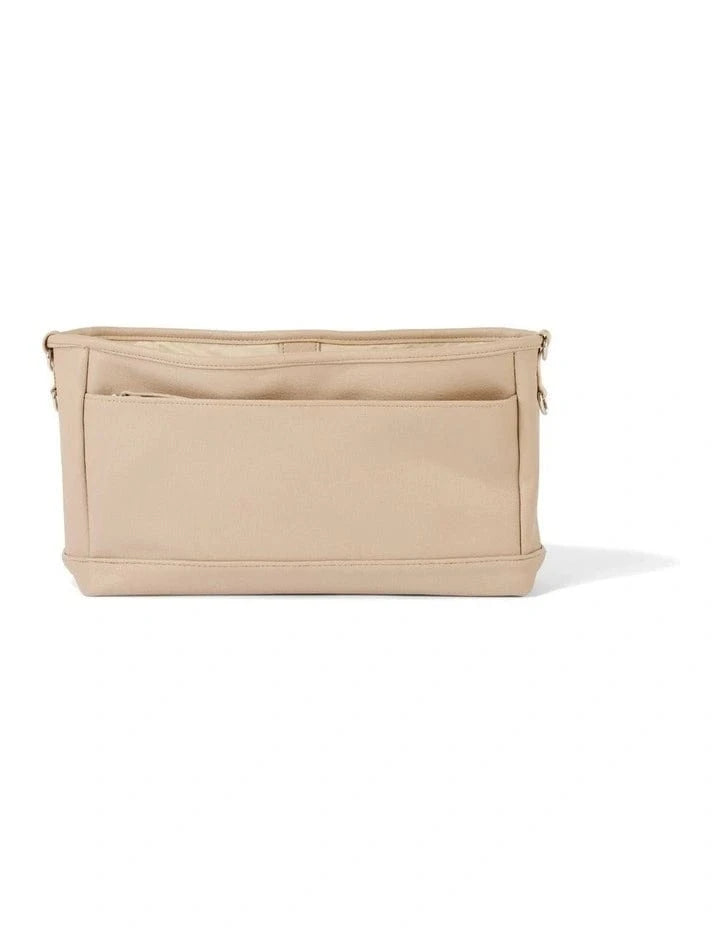 OiOi Baby Accessory Vegan Leather Stroller Organiser / Pram Caddy - Oat Dimple