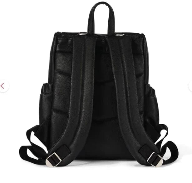 OiOi Baby Care Mini Signature Backpack - Black Vegan Leather