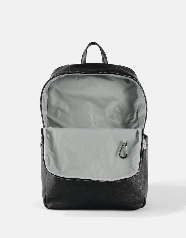 OiOi Baby Care Multitasker Nappy Backpack - Black Faux Leather