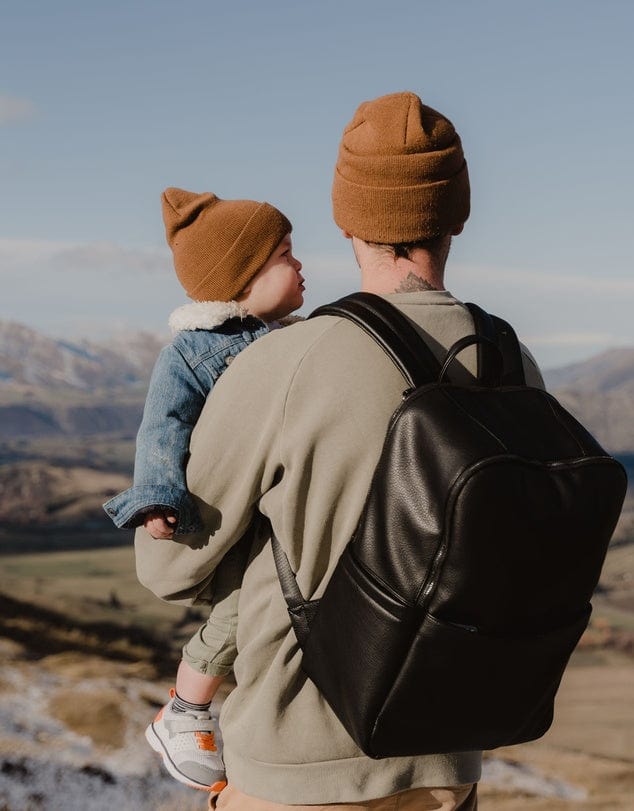 OiOi Baby Care Multitasker Nappy Backpack - Black Faux Leather