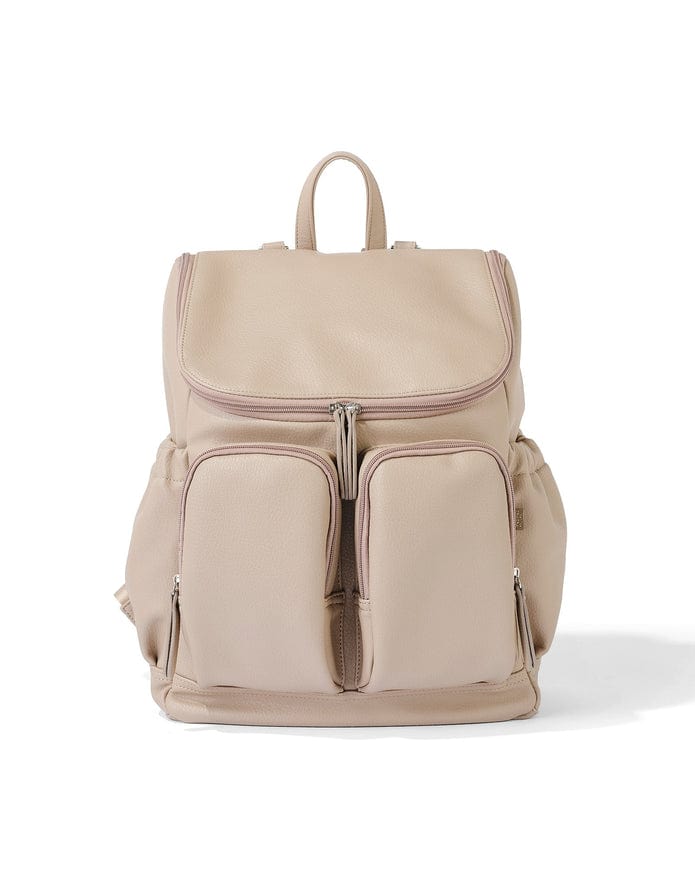 OiOi Baby Care Oat Dimple OiOi Faux Leather Nappy Backpack - Oat Dimple
