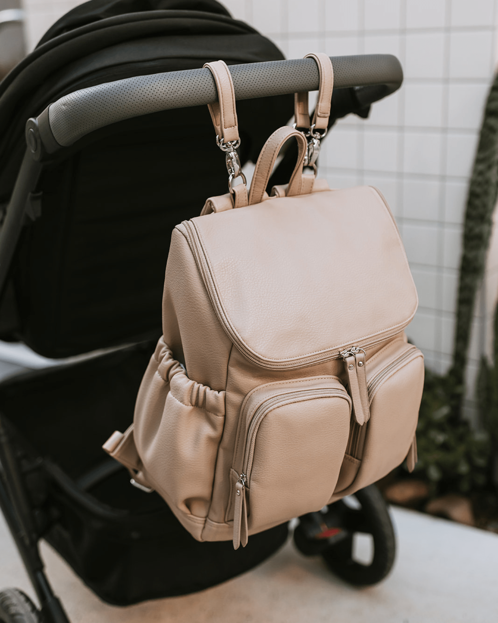 OiOi Baby Care Oat Dimple OiOi Faux Leather Nappy Backpack - Oat Dimple