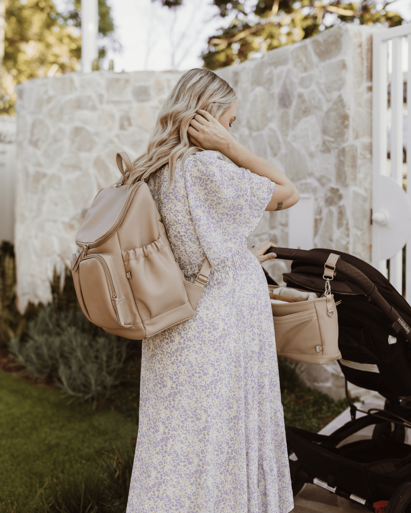 OiOi Baby Care Oat Dimple OiOi Faux Leather Nappy Backpack - Oat Dimple