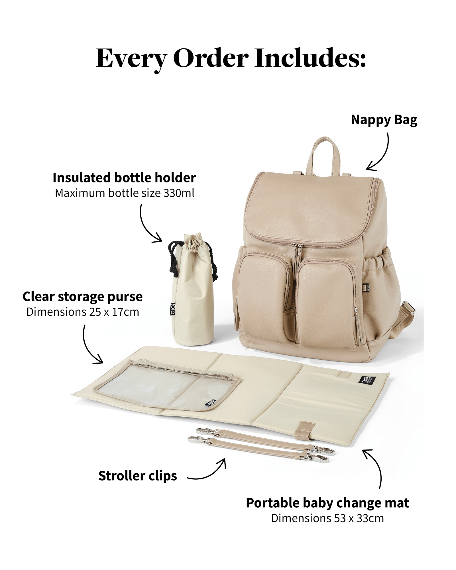 OiOi Baby Care Oat Dimple OiOi Faux Leather Nappy Backpack - Oat Dimple