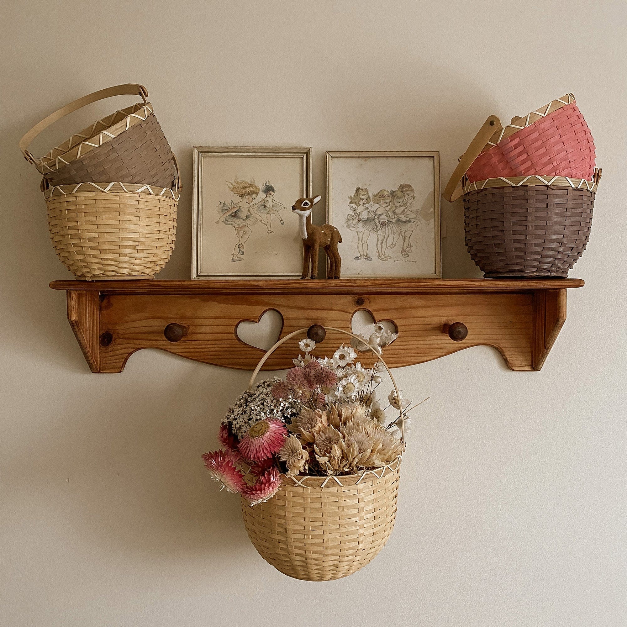 Olli Ella Toys Blossom Basket Small - Raspberry