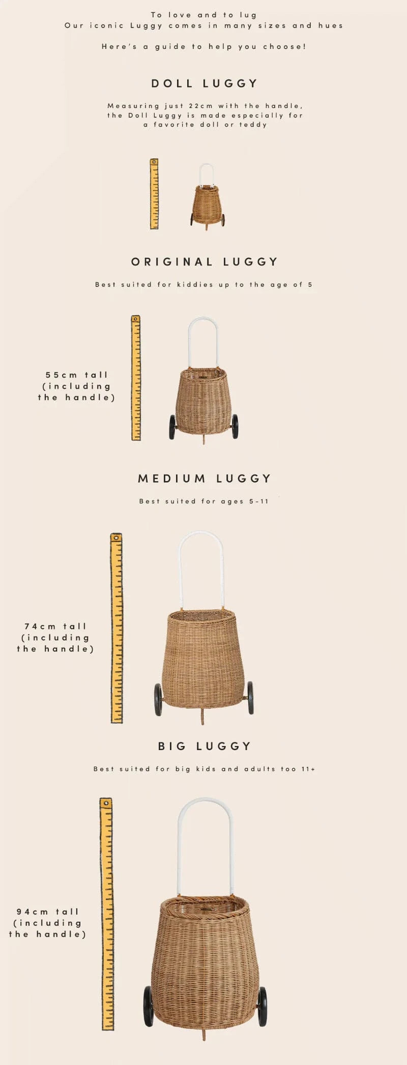 Olli Ella Toys Petal Luggy - Natural