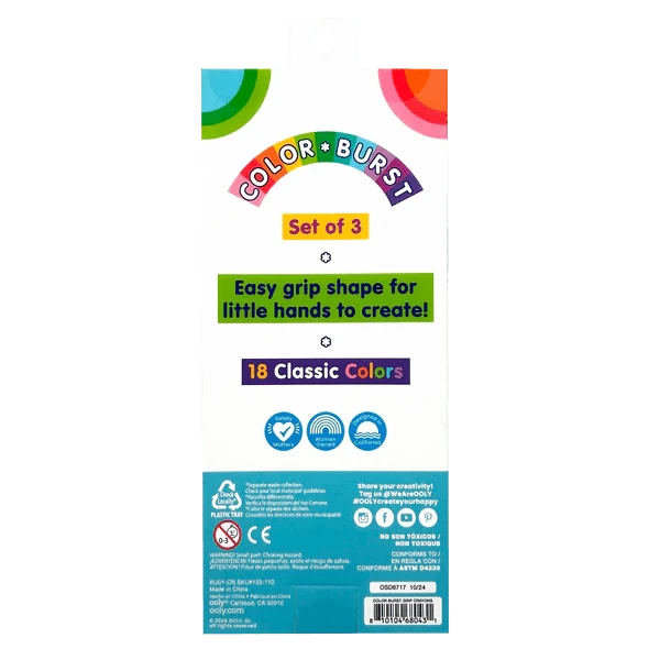 Ooly Toys Colour Burst Grip Crayons