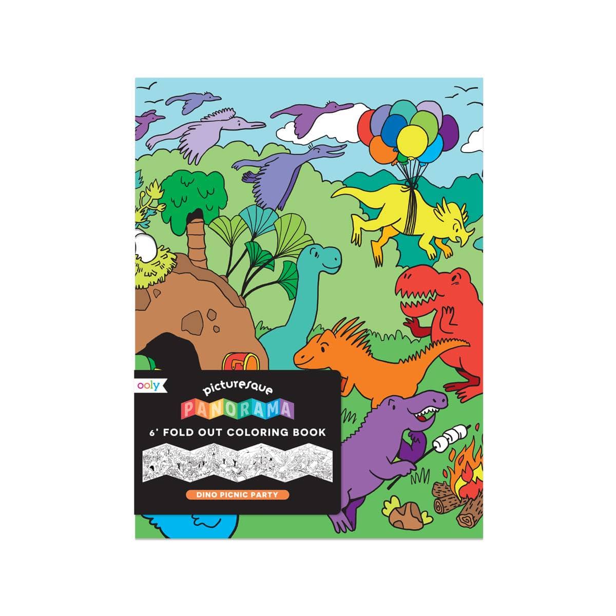 Ooly Toys Dino Picnic Party - Panorama Colouring Book