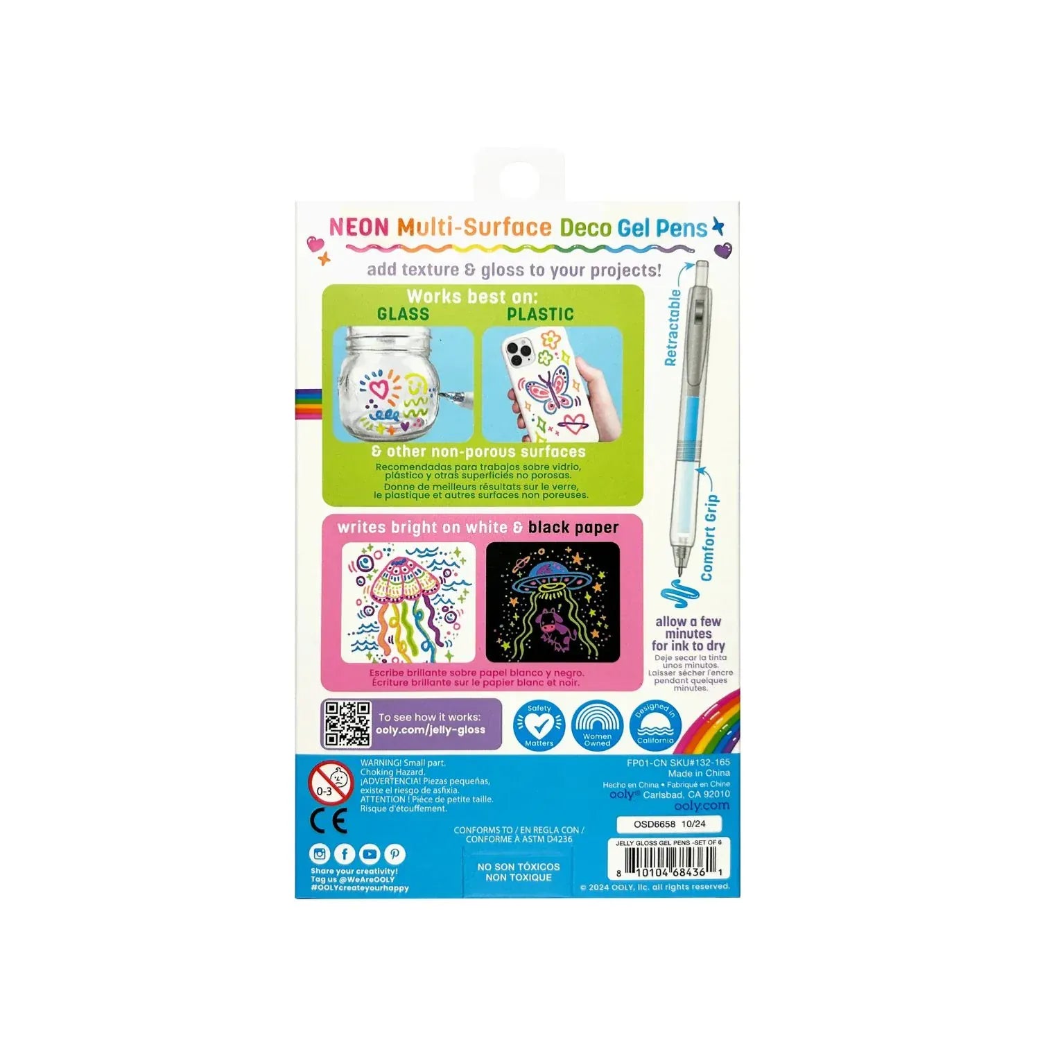 Ooly Toys Jelly Gloss: Neon Multi-Surface Deco Gel Pens